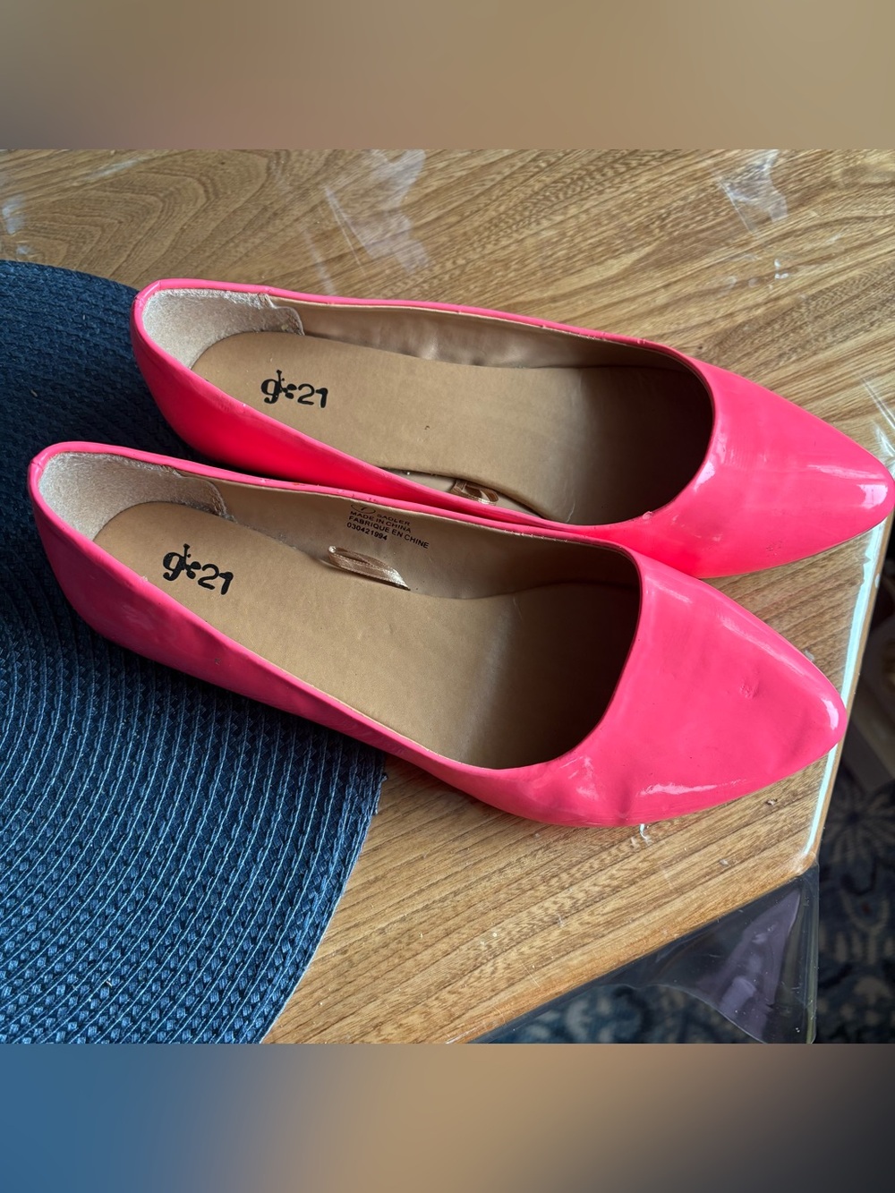 Hot Neon Pink Patent Ballet Flats